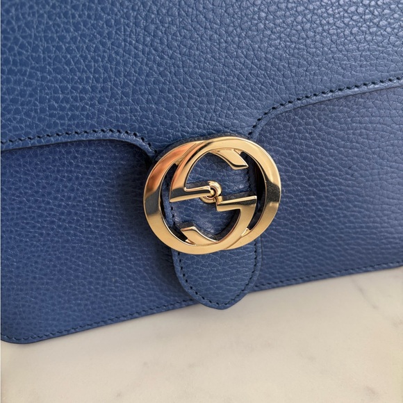 Gucci Royal Blue Crossbody Bag with Gold Hardware - Picture 9 of 10